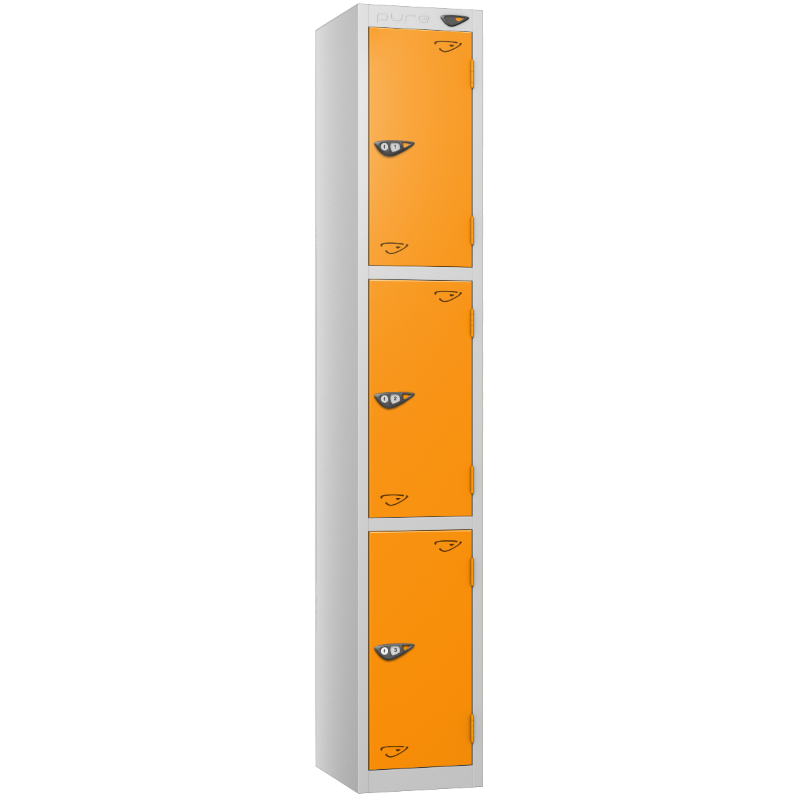 Pure 3 Door Locker with Magma Orange Door